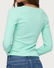 Edikted Edikted Yerin Long Sleeve Henley Ribbed Top in Aqua, Women's at Urban Outfitters - 5