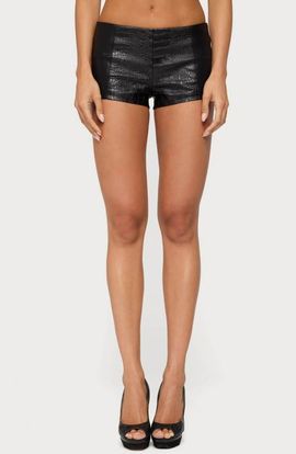 EDIKTED EDIKTED Zaci Croc Embossed Faux Leather Mini Shorts