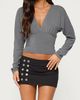 Edikted Edikted Zaela Button Mini Skort in Black, Women's at Urban Outfitters - 3