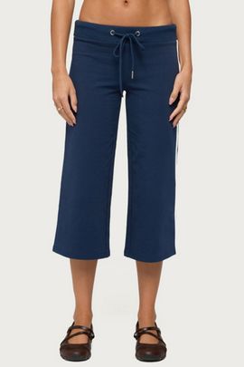 Edikted Edikted Zanele Side Stripe Capri Sweatpants in Navy/And/White, Women's at Urban Outfitters