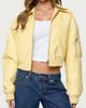 Edikted Edikted Zayna Cropped Faux Leather Bomber Jacket in Yellow, Women's at Urban Outfitters - 1