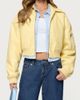 Edikted Edikted Zayna Cropped Faux Leather Bomber Jacket in Yellow, Women's at Urban Outfitters - 4