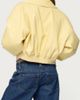 Edikted Edikted Zayna Cropped Faux Leather Bomber Jacket in Yellow, Women's at Urban Outfitters - 5