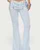 Edikted Edikted Zephyra Bead & Sequin Foldover Pants in Light/Blue, Women's at Urban Outfitters - 1
