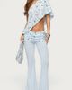 Edikted Edikted Zephyra Bead & Sequin Foldover Pants in Light/Blue, Women's at Urban Outfitters - 2