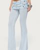 Edikted Edikted Zephyra Bead & Sequin Foldover Pants in Light/Blue, Women's at Urban Outfitters - 4
