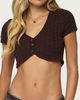 Edikted Edikted Zila Cropped Cable Knit Top in Brown, Women's at Urban Outfitters - 1