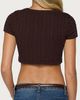 Edikted Edikted Zila Cropped Cable Knit Top in Brown, Women's at Urban Outfitters - 5