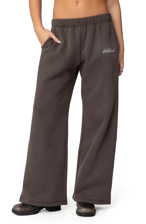 EDIKTED We're Edikted Logo Wide Leg Sweatpants