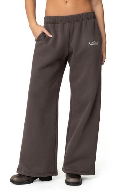 EDIKTED We're Edikted Logo Wide Leg Sweatpants