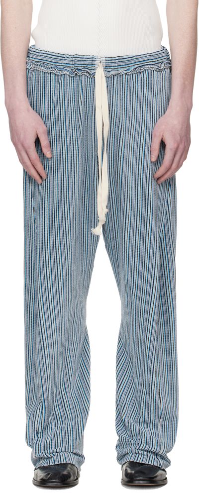 Edward Cuming Edward Cuming Blue Twisted Track Pants