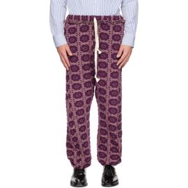 Edward Cuming Edward Cuming Purple Vertical Garden Twisted Track Pants