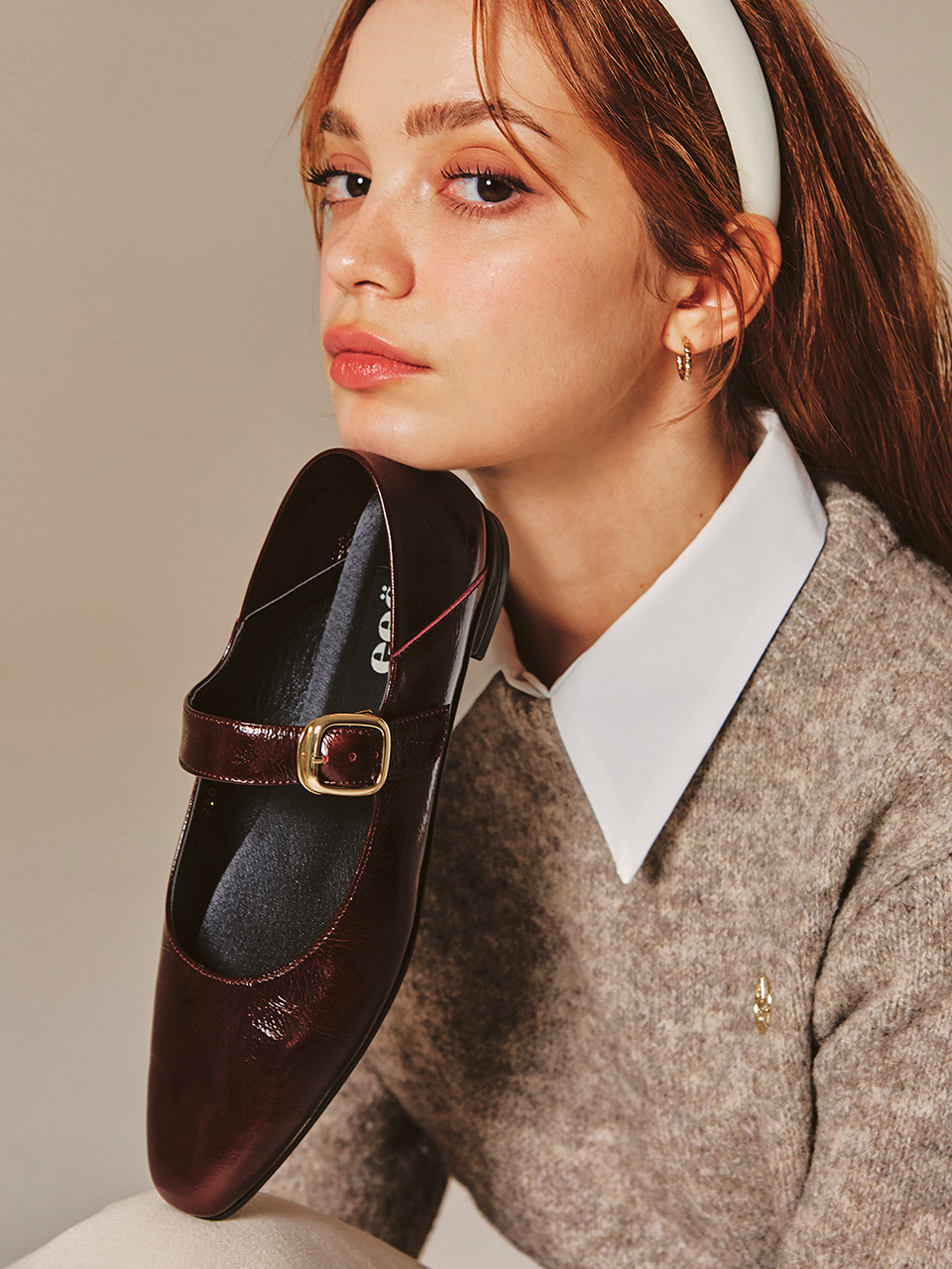 eee Anne Gold Buckle Mary Jane Shoes (2 Colors)