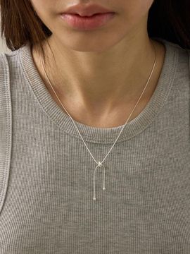 eenie beenie Slide Tie Silver Necklace ENJ24NW001