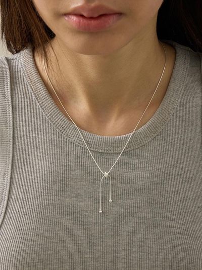 eenie beenie Slide Tie Silver Necklace ENJ24NW001