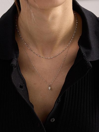 eenie beenie Slim Layered Pearl Necklace ENJ24NW019