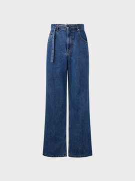 EENK Belted Straight Denim Pants [Blue]