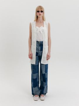 EENK Belted Straight Denim Pants [Navy]