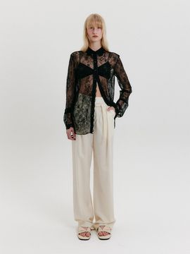 EENK Belted Tuck Wide Pants [Ivory]