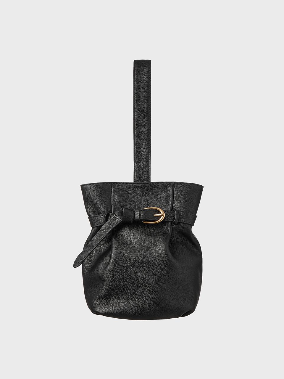 EENK Drawstring Mini Bucket Bag [Black]
