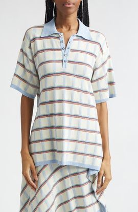 EENK EENK Back Button Check Jacquard Polo