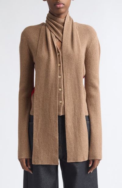 EENK EENK Scarf Layered Wool Cardigan