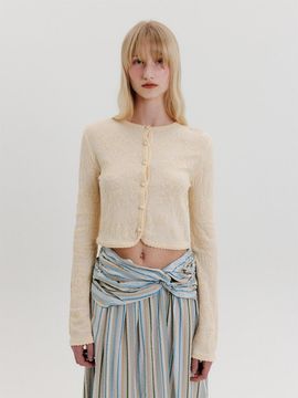 EENK Jacquard Pattern Cardigan [Cream]