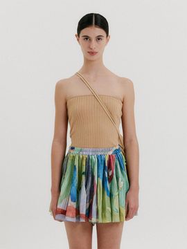 EENK Ribbed Tube Top Sweater [Beige]