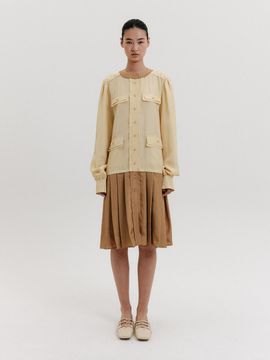 EENK Scarf Pleated Dress [Yellow]