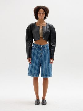 EENK SICO Denim Bermuda Shorts (Blue Stripe)