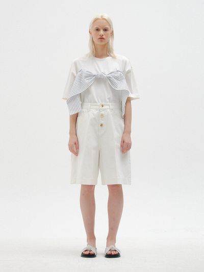 EENK SICO Denim Bermuda Shorts (White)