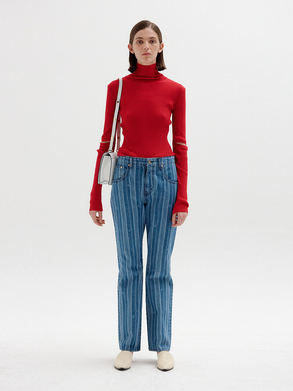 EENK SISI Flared Denim Pant (Blue Stripe)
