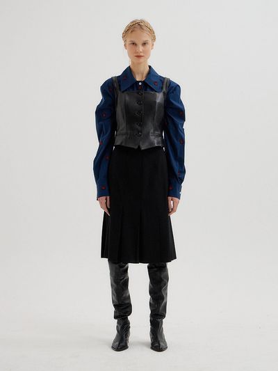 EENK TAVEL Pleated Skirt (Black)