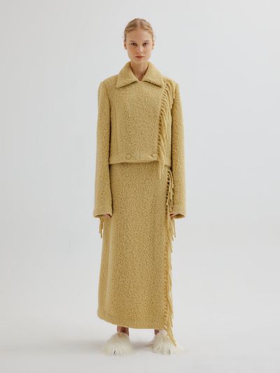 EENK TEMP Fringed Wrap Skirt_Mustard