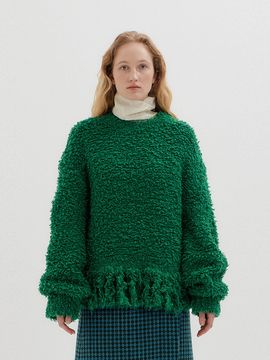 EENK TREE Fringed Knit Pullover_Green