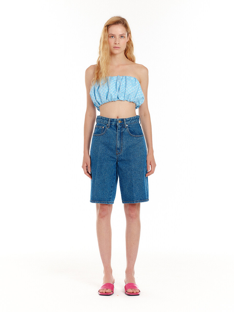 EENK UCO Denim Biker Shorts - Denim Blue