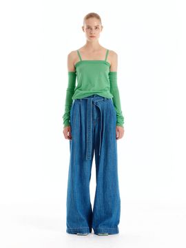 EENK UHAIO Two-Tuck Wide Denim Pants (Denim Blue)