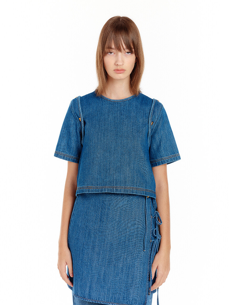 EENK UPLAUD Transformative Denim Top - Denim Blue