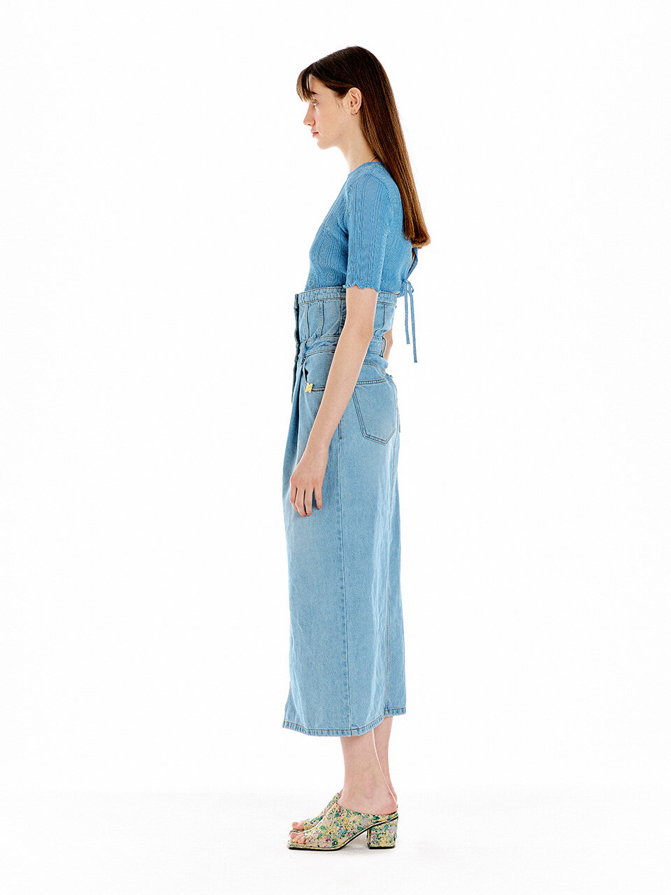 EENK UPLIFT High-Rise Denim Skirt (Denim Blue)