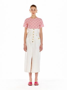 EENK UPLIFT High-Rise Denim Skirt (White)