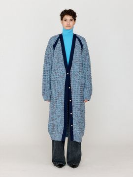 EENK Vicotta Bolero Layered Long Cardigan _ Sky Blue