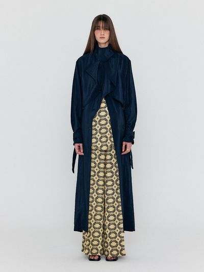 EENK WEDIA Double Breasted Trench Coat_Navy