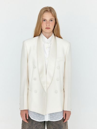 EENK WELL Double Breasted Tuxedo Blazer