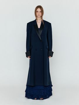 EENK WELLY Double-breasted Long Coat_Navy
