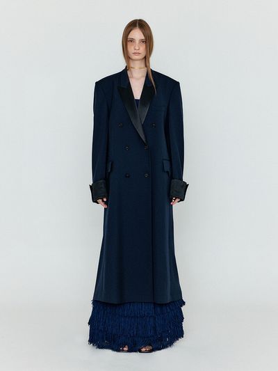 EENK WELLY Double-breasted Long Coat_Navy