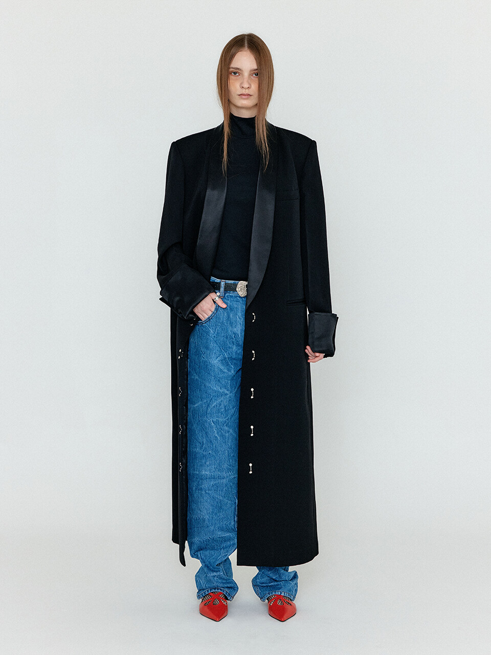 EENK WOLIVIA Single-breasted Tuxedo Coat_Black