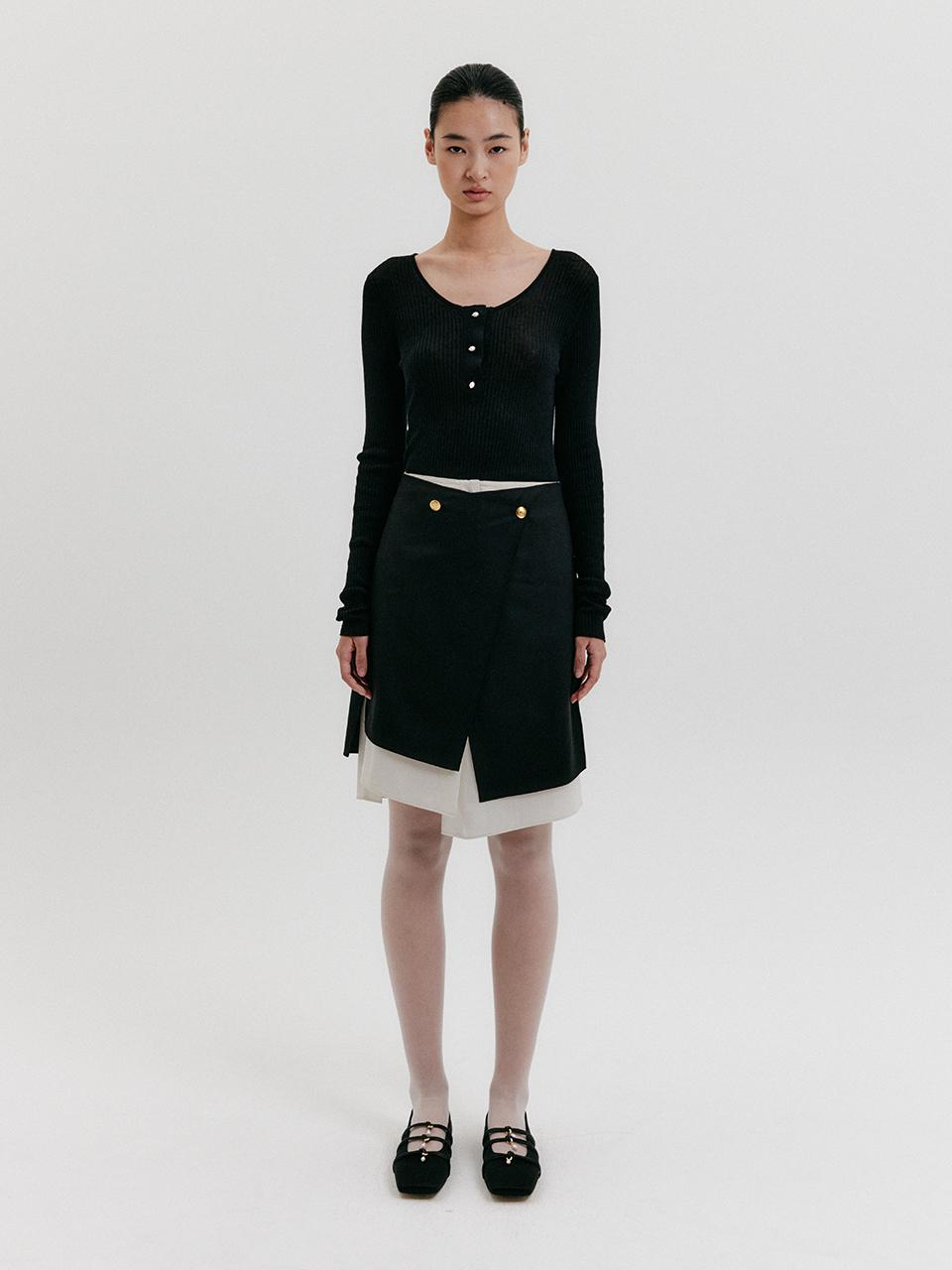 EENK Wrap Midi Skirt [Black]
