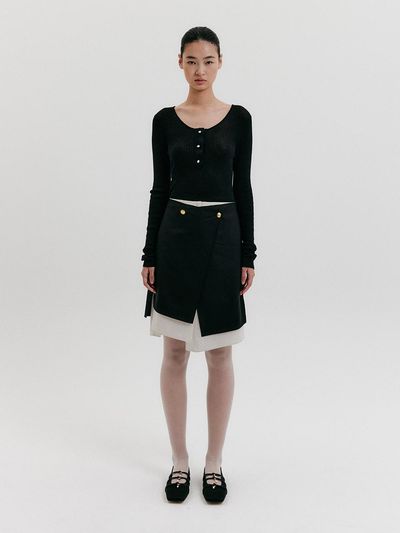 EENK Wrap Midi Skirt [Black]