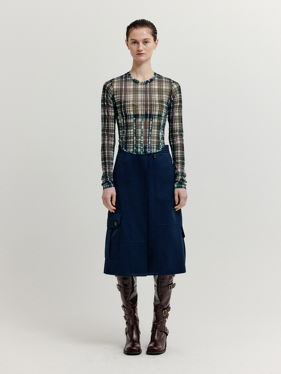 EENK XAVITA Cargo Wrapped Skirt - Navy