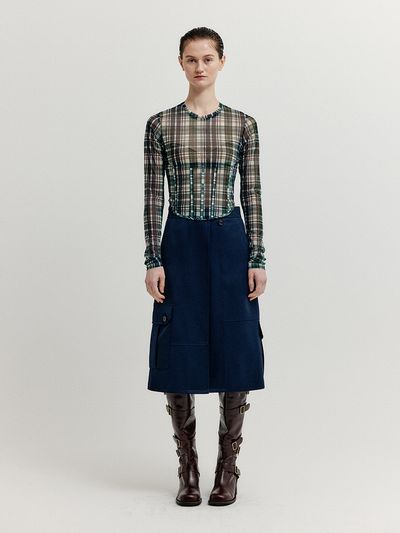 EENK XAVITA Cargo Wrapped Skirt - Navy